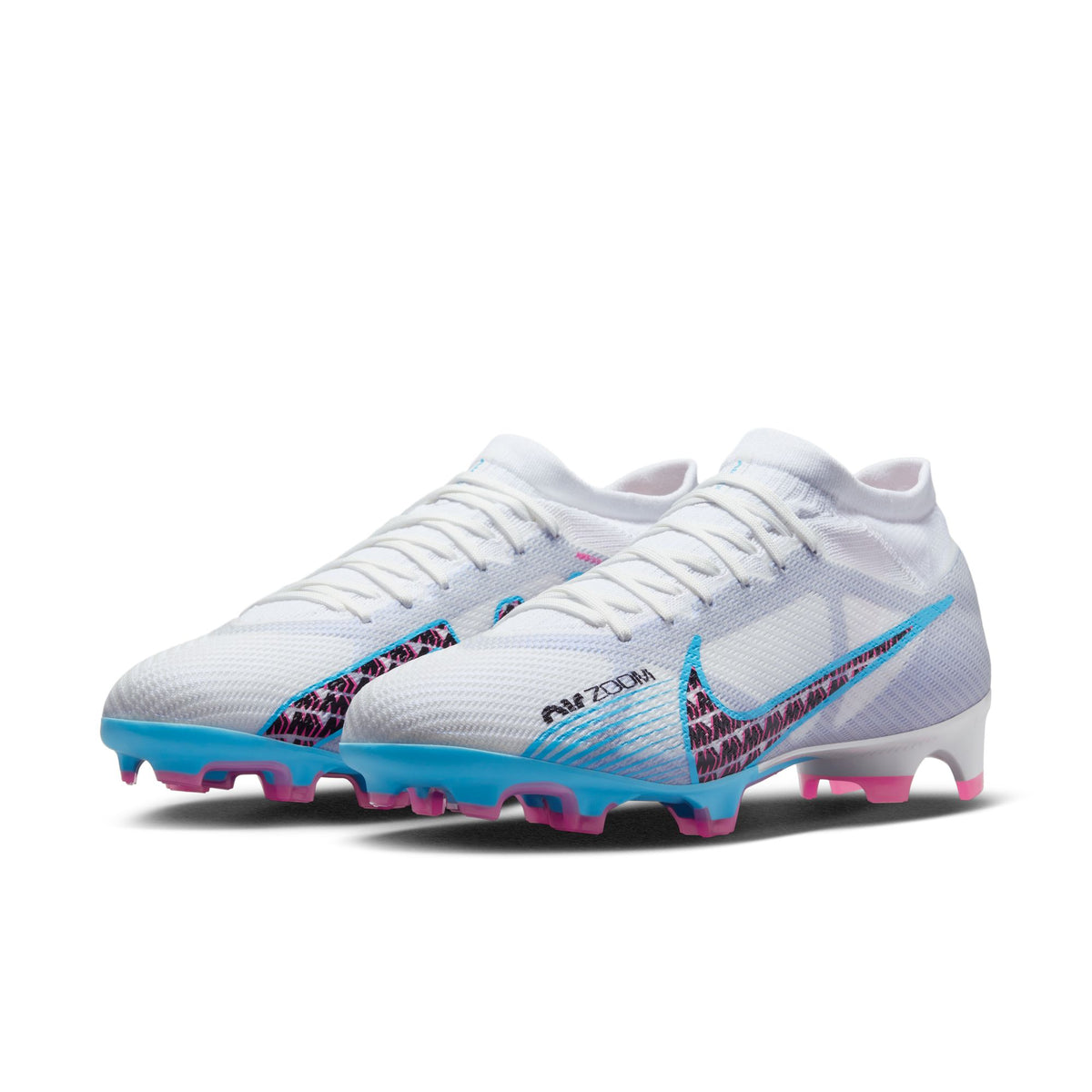 Nike Jr Zoom Mercurial Vapor 15 Academy FG Cleats - White/Baltic