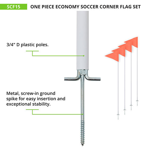 ONE-PIECE ECONOMY SOCCER CORNER FLAGS