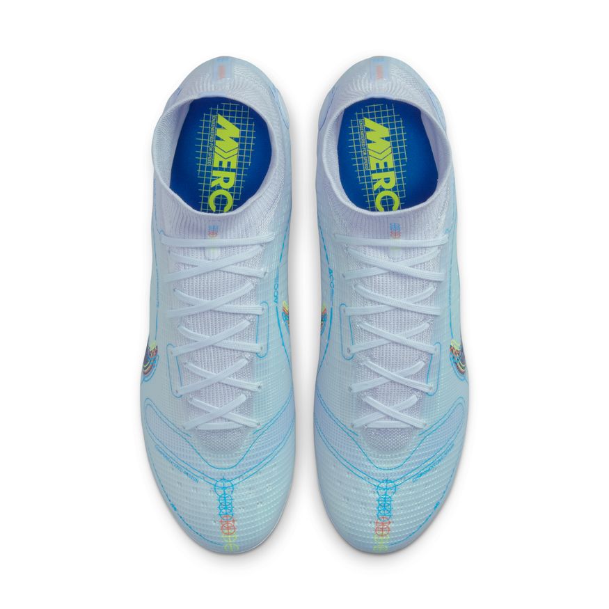 Mercurial Superfly 8 Elite FG [White/Yellow/Blue] – Tursi Soccer Store