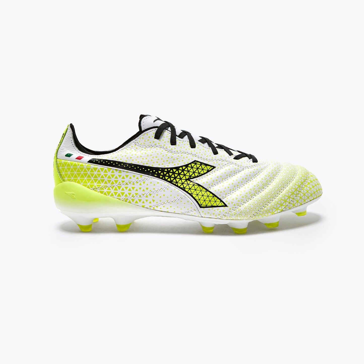 Diadora Brasil Elite TECH GR ITA LPX FG [White/Black/Fluo Yellow]