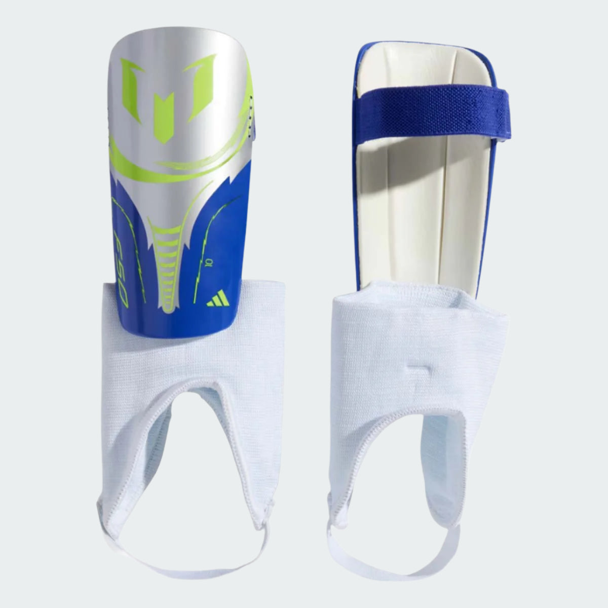 Junior Messi Match Shin Guard [Silver/Lucid Blue/Solar Yellow]