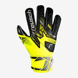 Reusch Junior Attrakt Infinity Finger Support Glove [Safety Yellow/Silver/Black]