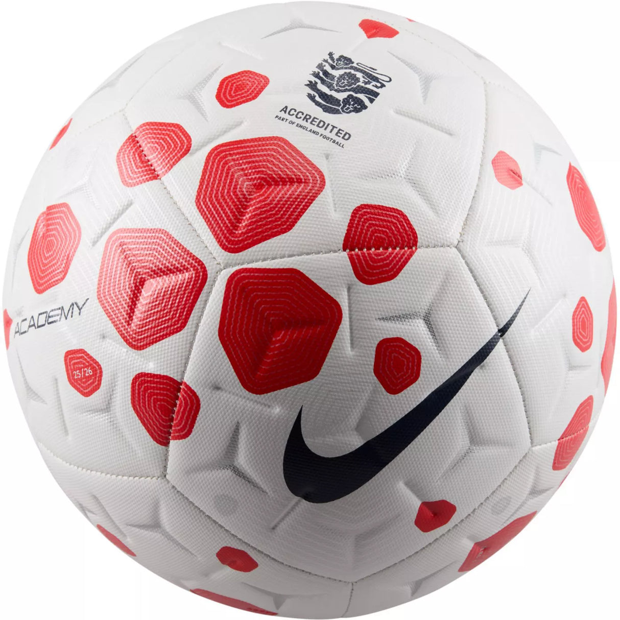 England FA Accredited Academy Soccer Ball [White/Red]
