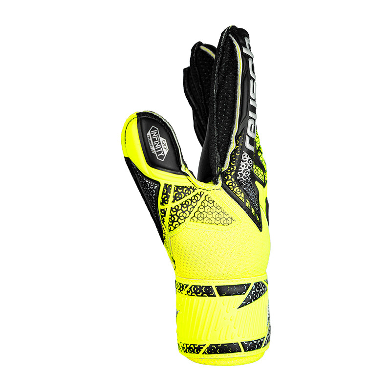 Reusch Junior Attrakt Infinity Finger Support Glove [Safety Yellow/Silver/Black]