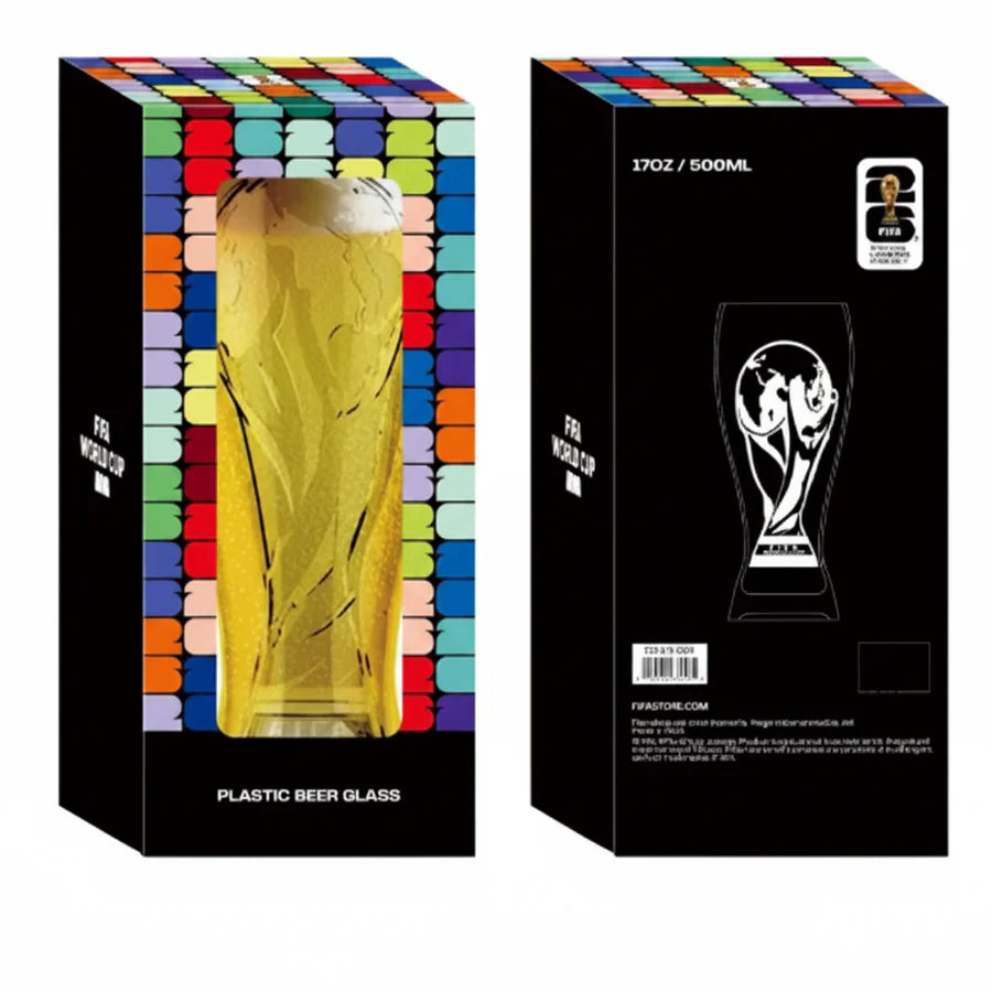 Embossed World Cup Trophy Plastic Beer Glass