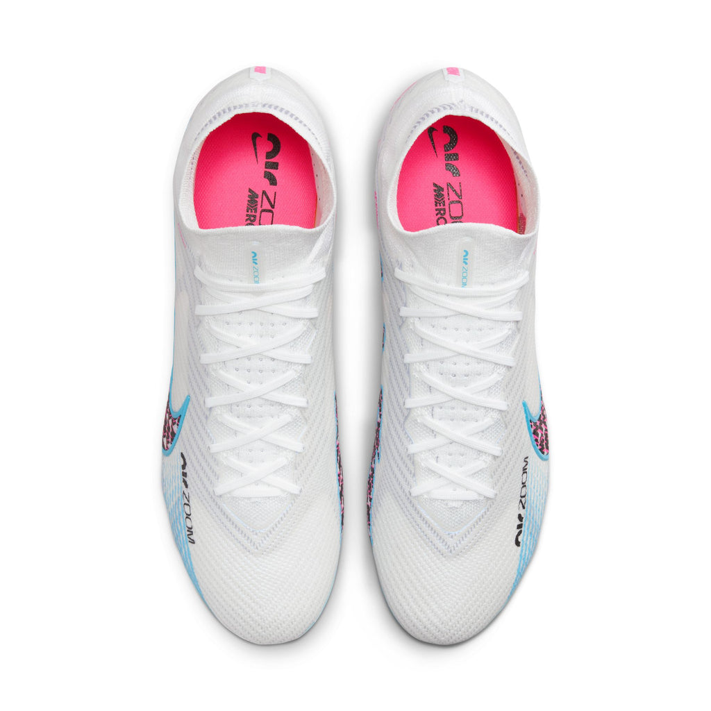 Zoom Superfly 9 Elite FG [White/Baltic Blue] – Tursi Soccer Store