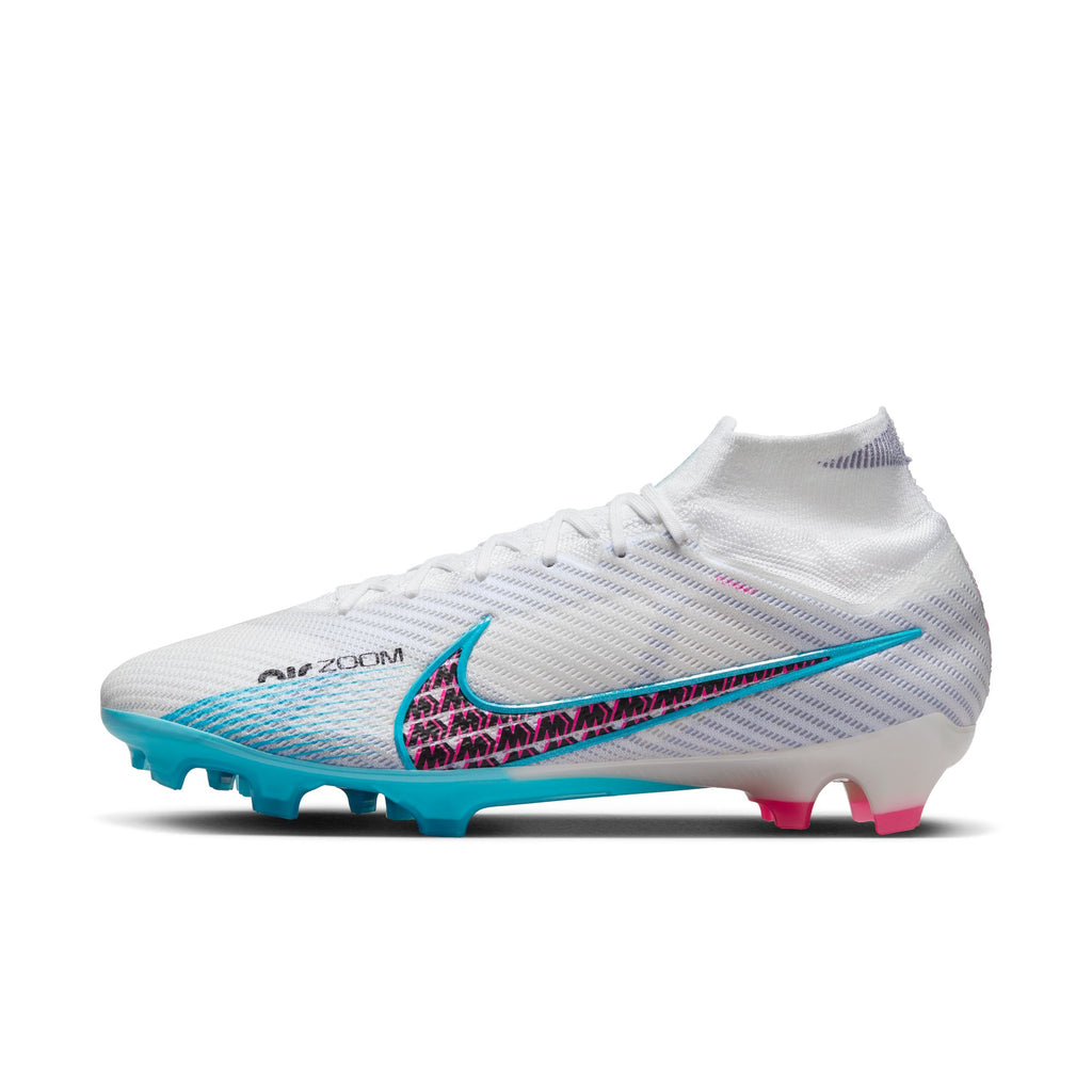 Zoom Superfly 9 Elite FG [White/Baltic Blue] – Tursi Soccer Store