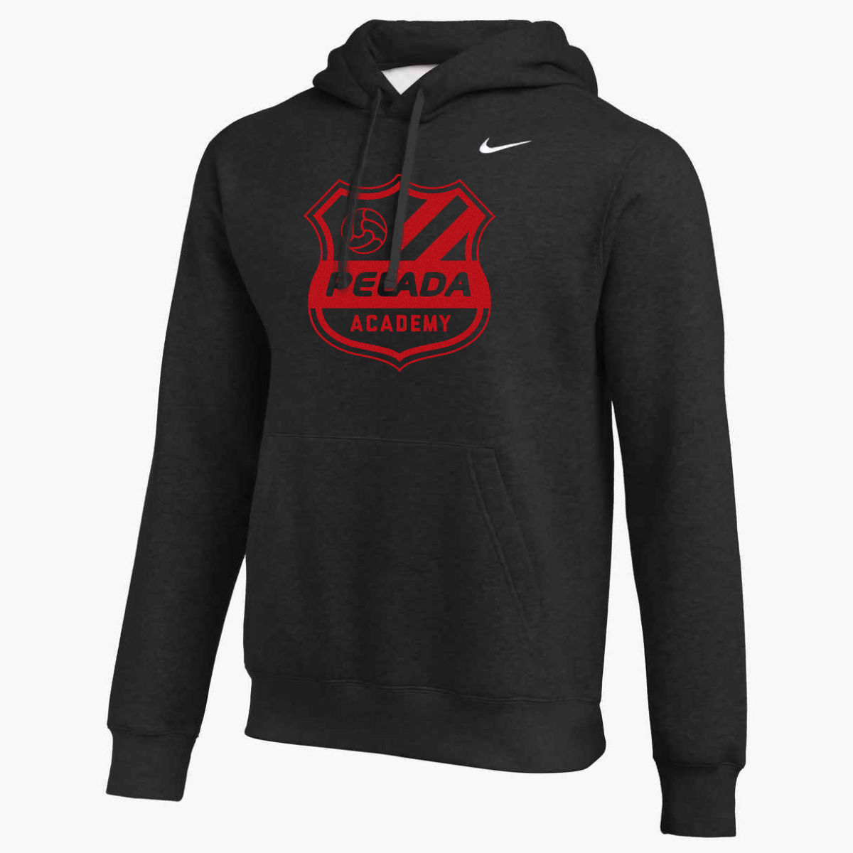 Pelada Academy | Nike Club Hoodie [Adult] - Black/Red