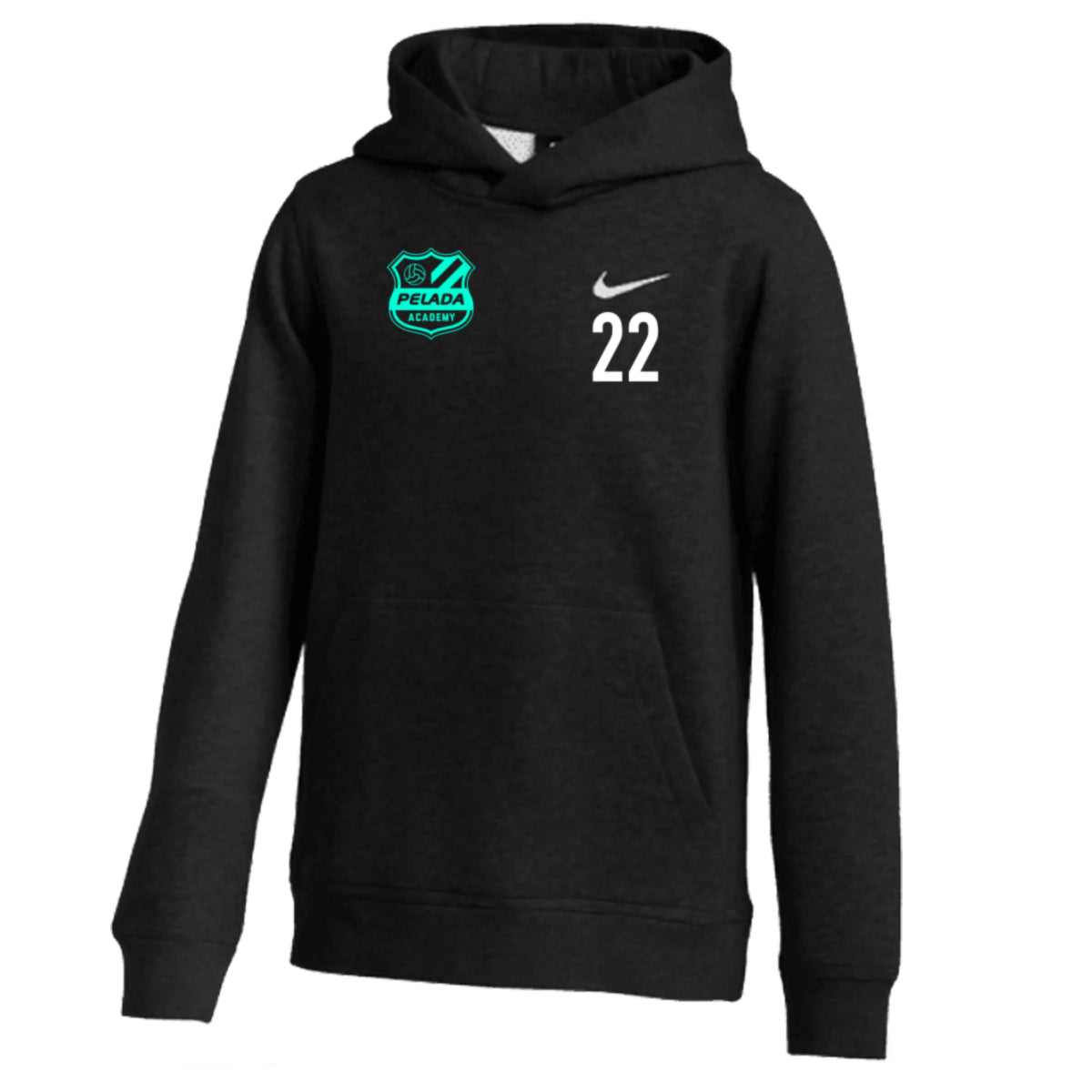 Pelada Academy | Nike Club Hoodie [Youth] - Black/Blue