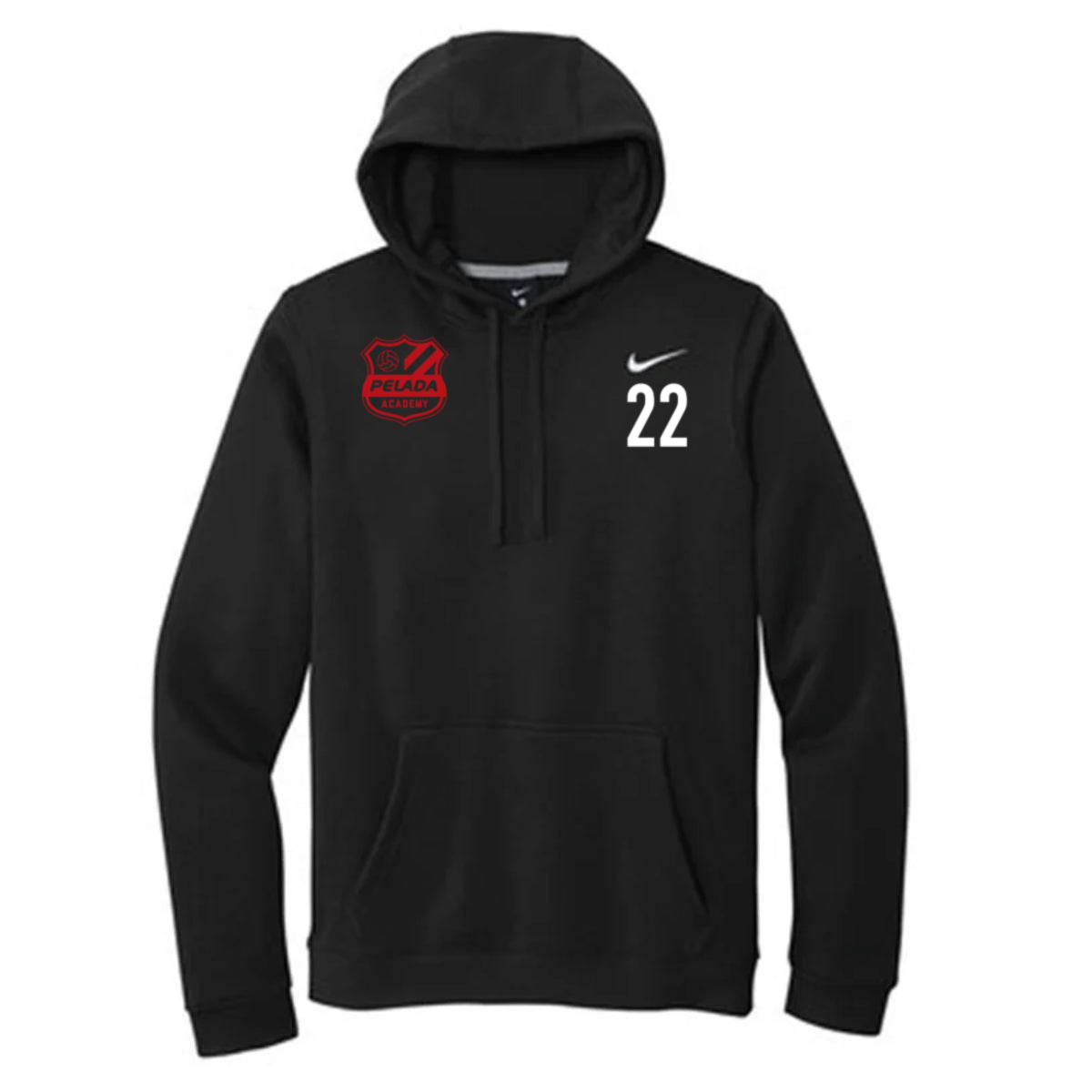 Pelada Academy | Nike Club Hoodie [Men's] - Black/Red