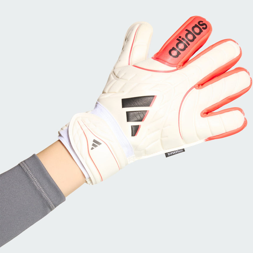 Junior Copa Match Fingersave Keeper Glove [White/Lucid Red]
