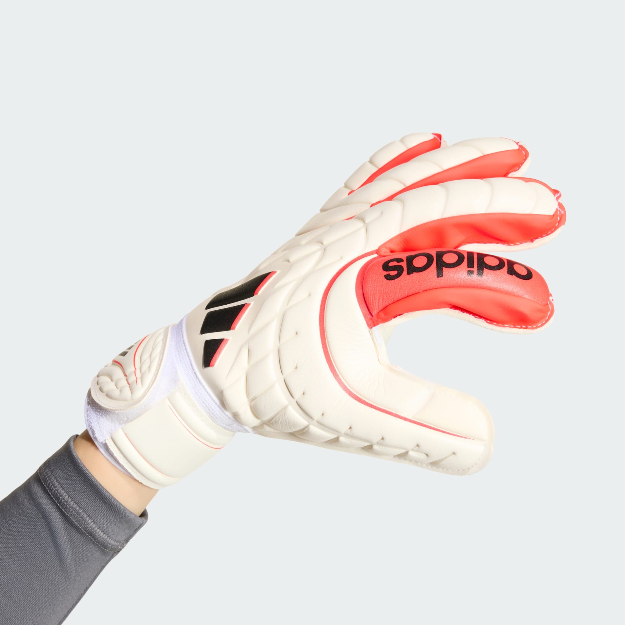 Junior Copa Match Fingersave Keeper Glove [White/Lucid Red]