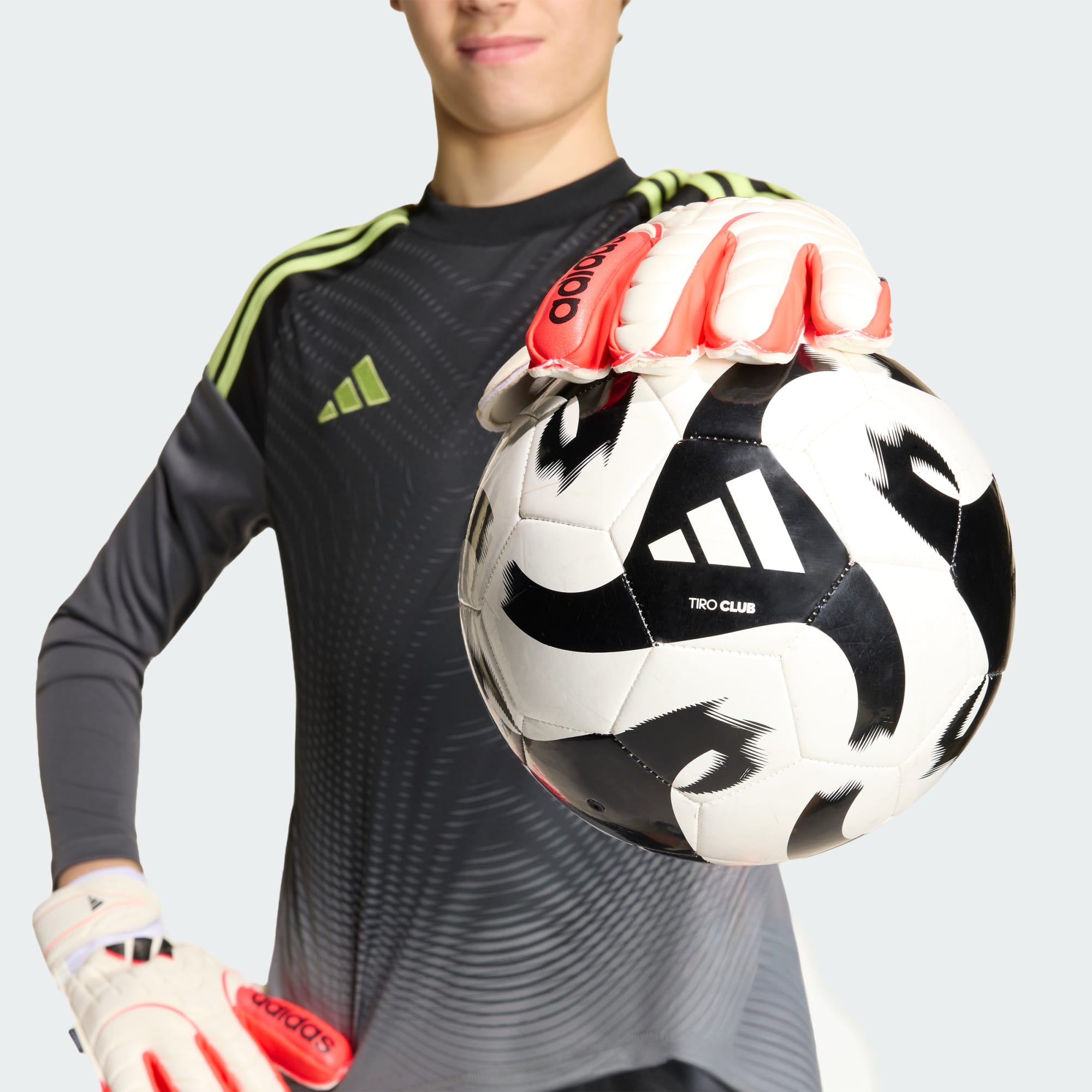 Junior Copa Match Fingersave Keeper Glove [White/Lucid Red]