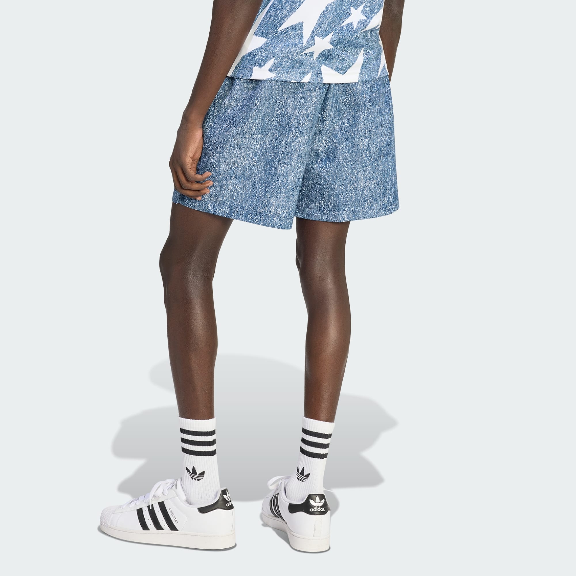 Denim Graphic Shorts
