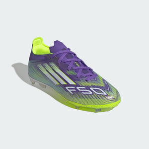 Junior F50 Elite FG [Purple/White/Lucid Lemon]