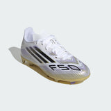 Junior F50 League FG/MG [White/Core Black/Gold]