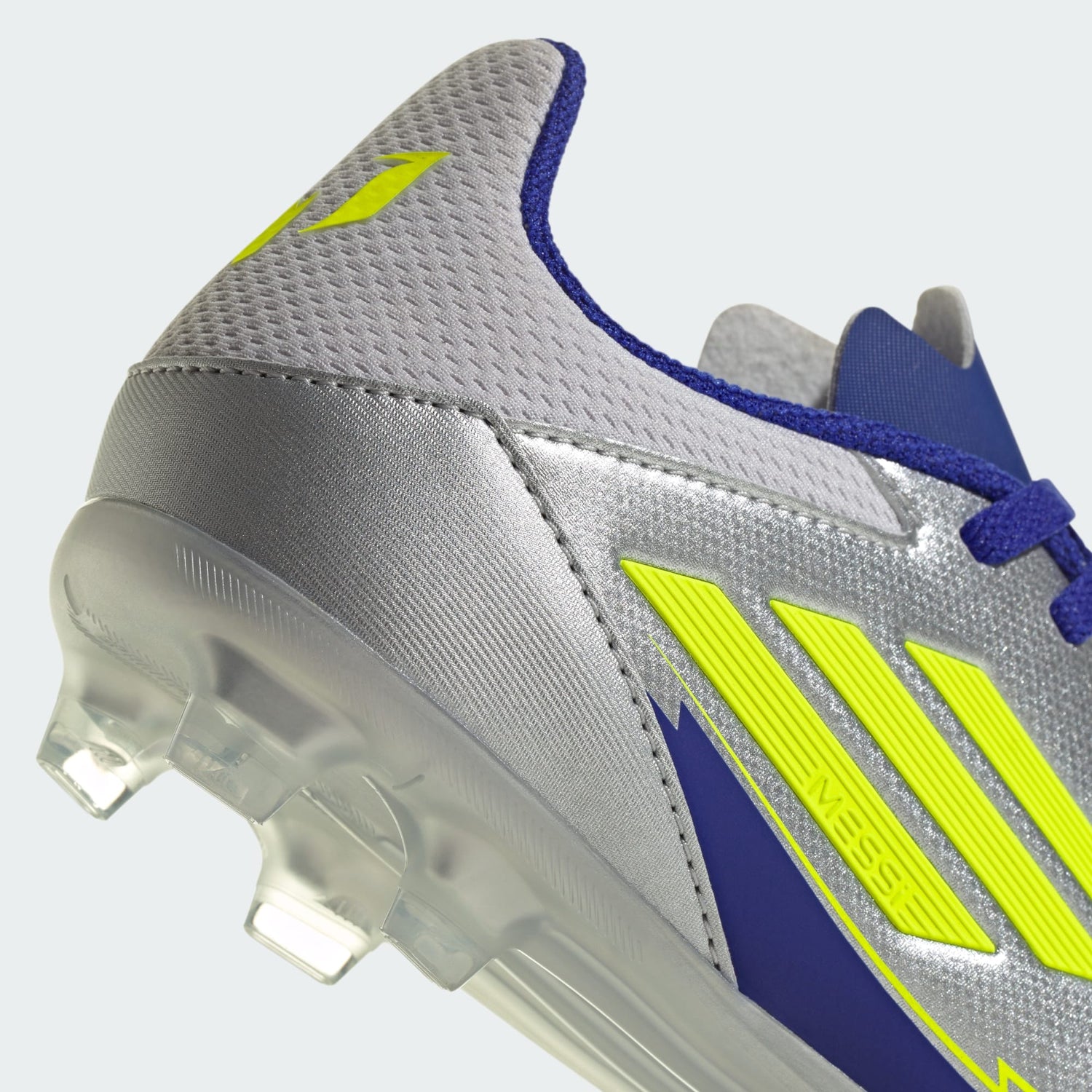 Junior F50 League Messi FG/MG [Silver Metallic/Solar Yellow/ Lucid Blue]