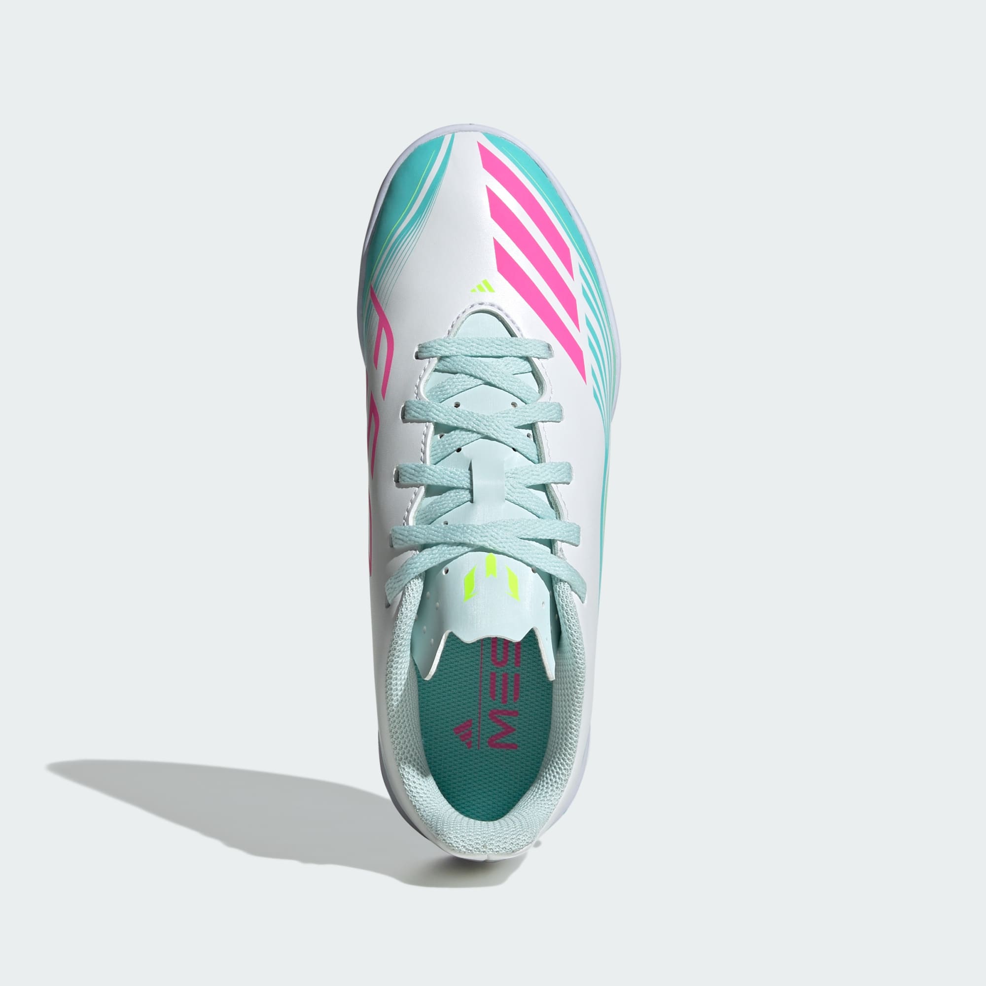 Junior F50 Club Messi IN [White/Lucid Pink/Aqua]