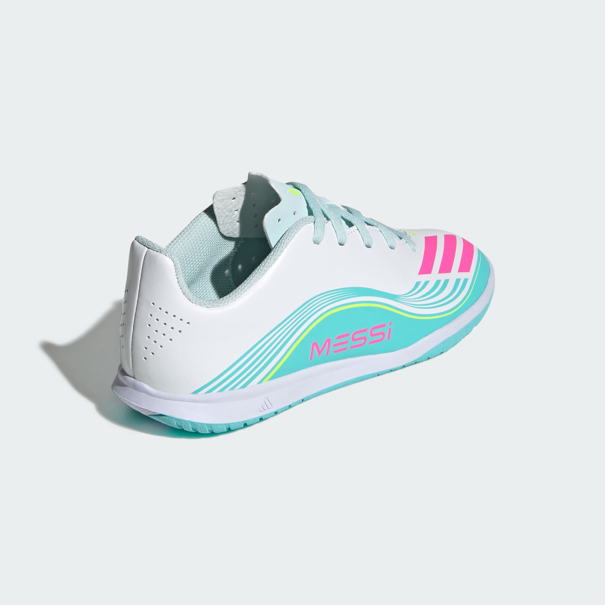 Junior F50 Club Messi IN [White/Lucid Pink/Aqua]