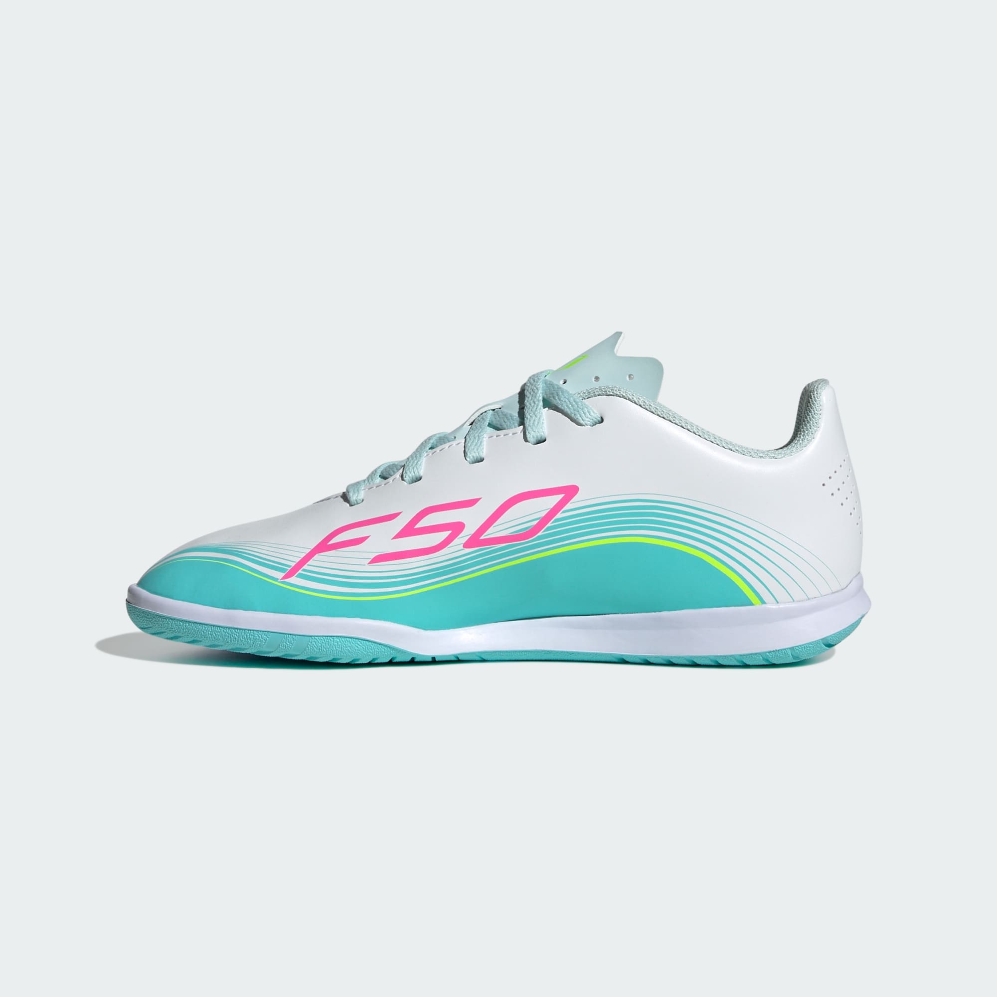 Junior F50 Club Messi IN [White/Lucid Pink/Aqua]