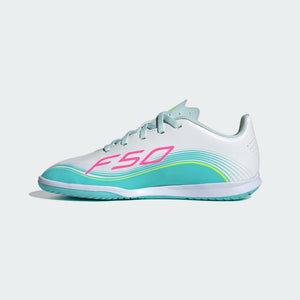 Junior F50 Club Messi IN [White/Lucid Pink/Aqua]