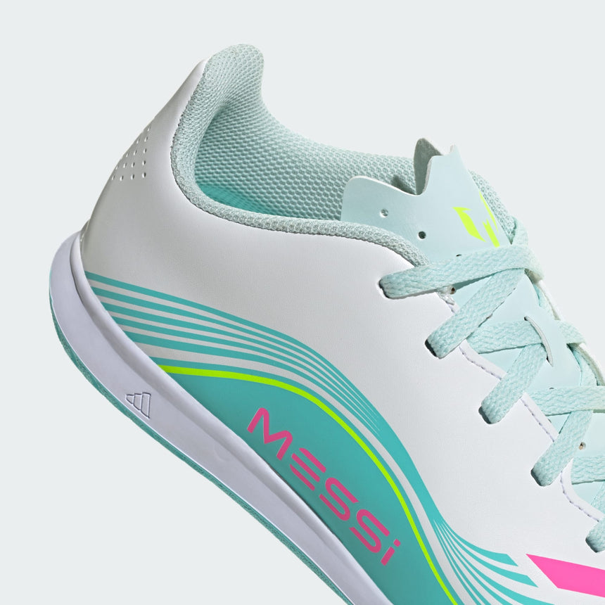 Junior F50 Club Messi IN [White/Lucid Pink/Aqua]