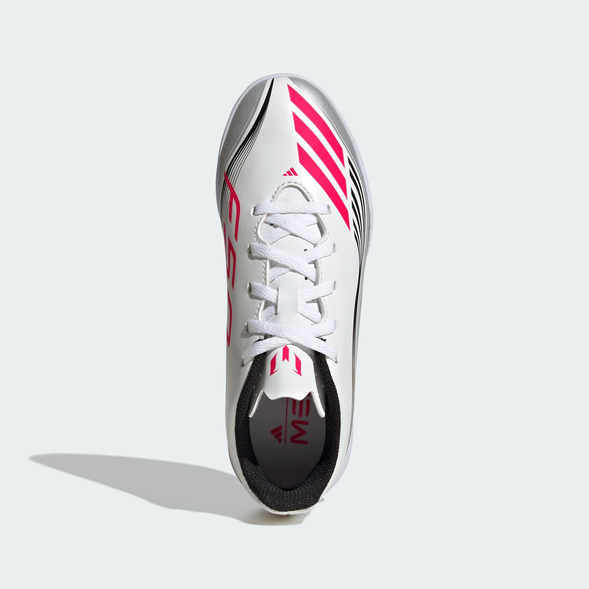 Junior F50 Club Messi IN [Ftwr White/Lucid Red/Silver Metallic]