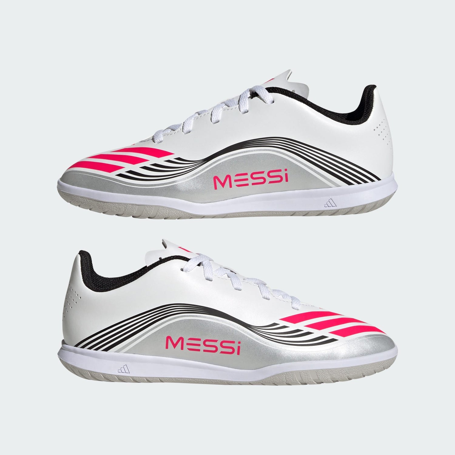 Junior F50 Club Messi IN [Ftwr White/Lucid Red/Silver Metallic]