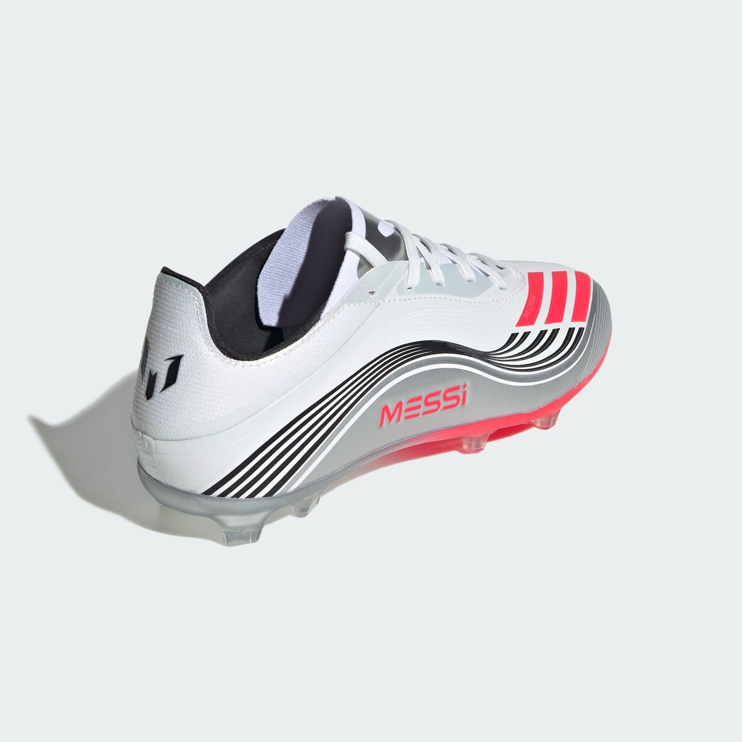 Junior F50 Elite Messi FG [Ftwr White/Lucid Red/Silver Metallic]