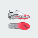 Junior F50 Elite Messi FG [Ftwr White/Lucid Red/Silver Metallic]