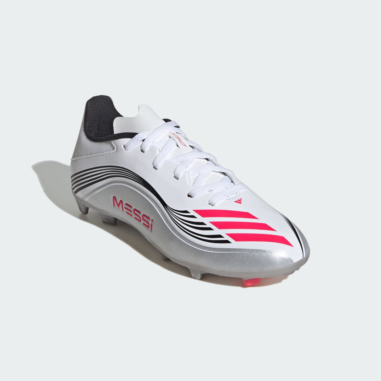 Junior F50 Messi League FG/MG [Ftwr White/Lucid Red/Silver Metallic]