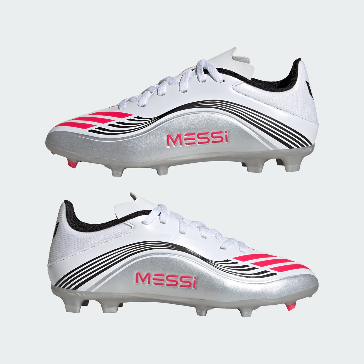Junior F50 Messi League FG/MG [Ftwr White/Lucid Red/Silver Metallic]