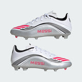 Junior F50 Messi League FG/MG [Ftwr White/Lucid Red/Silver Metallic]
