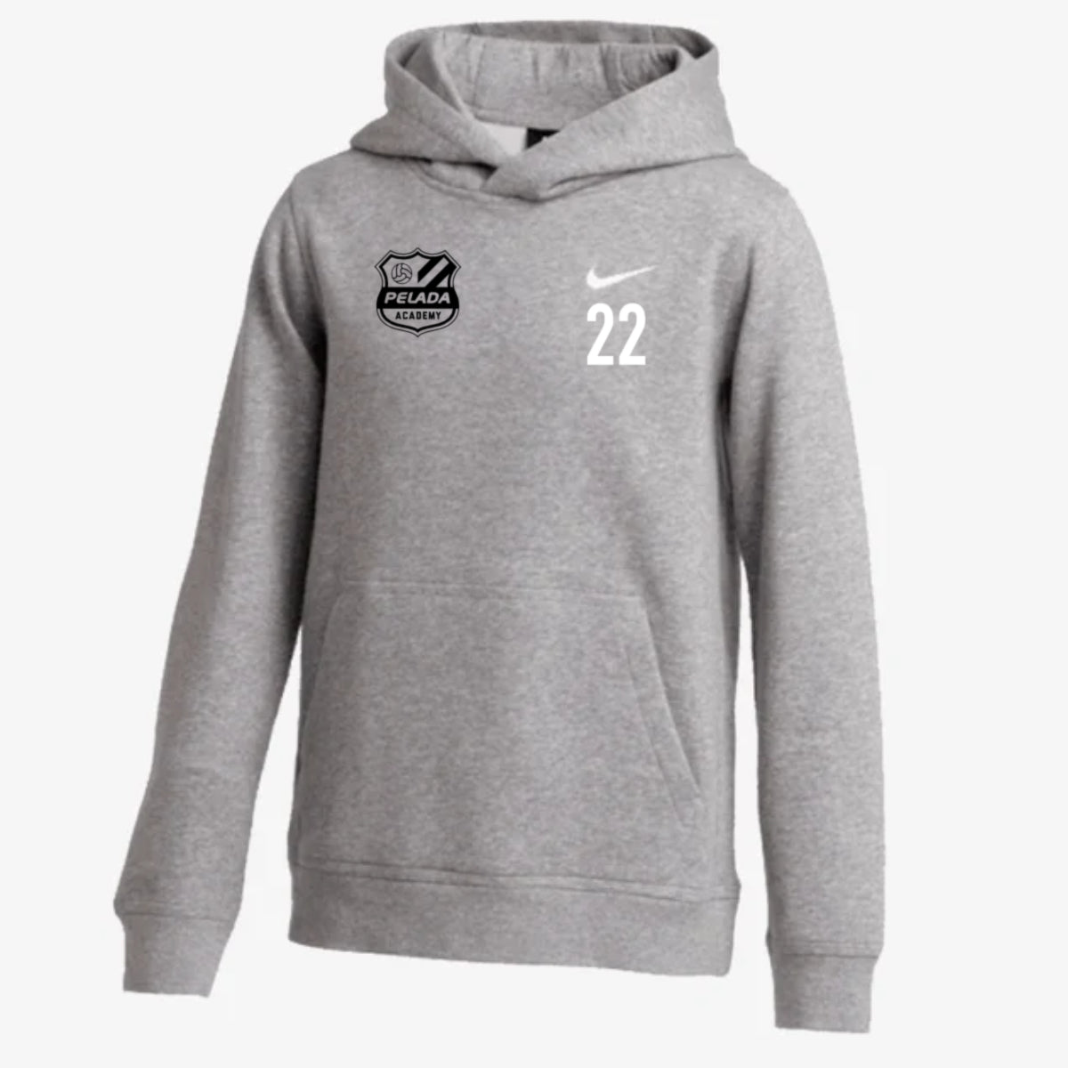 Pelada Academy | Nike Club Hoodie [Youth] - Gray/Black