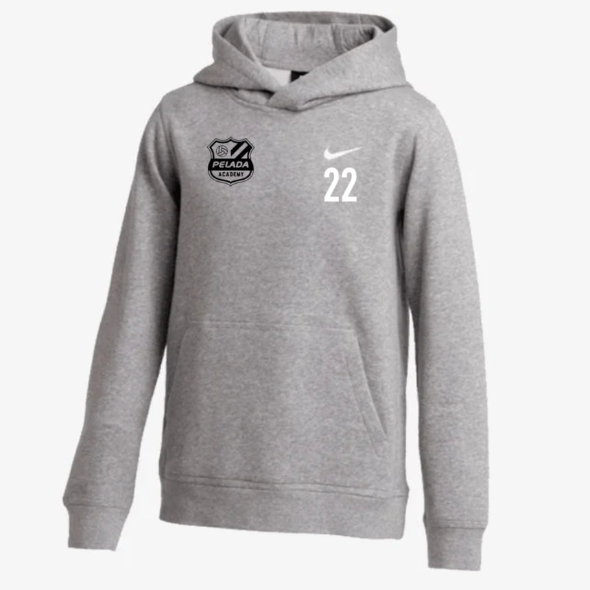 Pelada Academy | Nike Club Hoodie [Youth] - Gray/Black