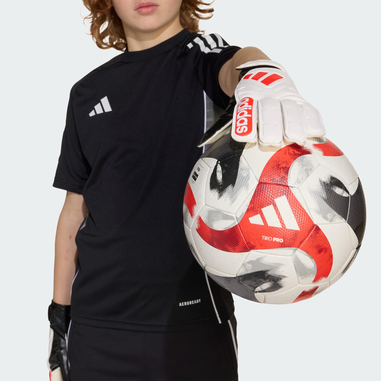 Junior Copa Club Keeper Glove [White/Lucid Red]