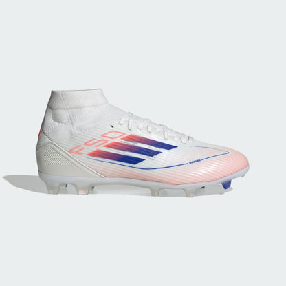 WOMEN'S F50 LEAGUE MID-CUT FG/MG CLEATS [Cloud White / Lucid Blue / Solar Red]