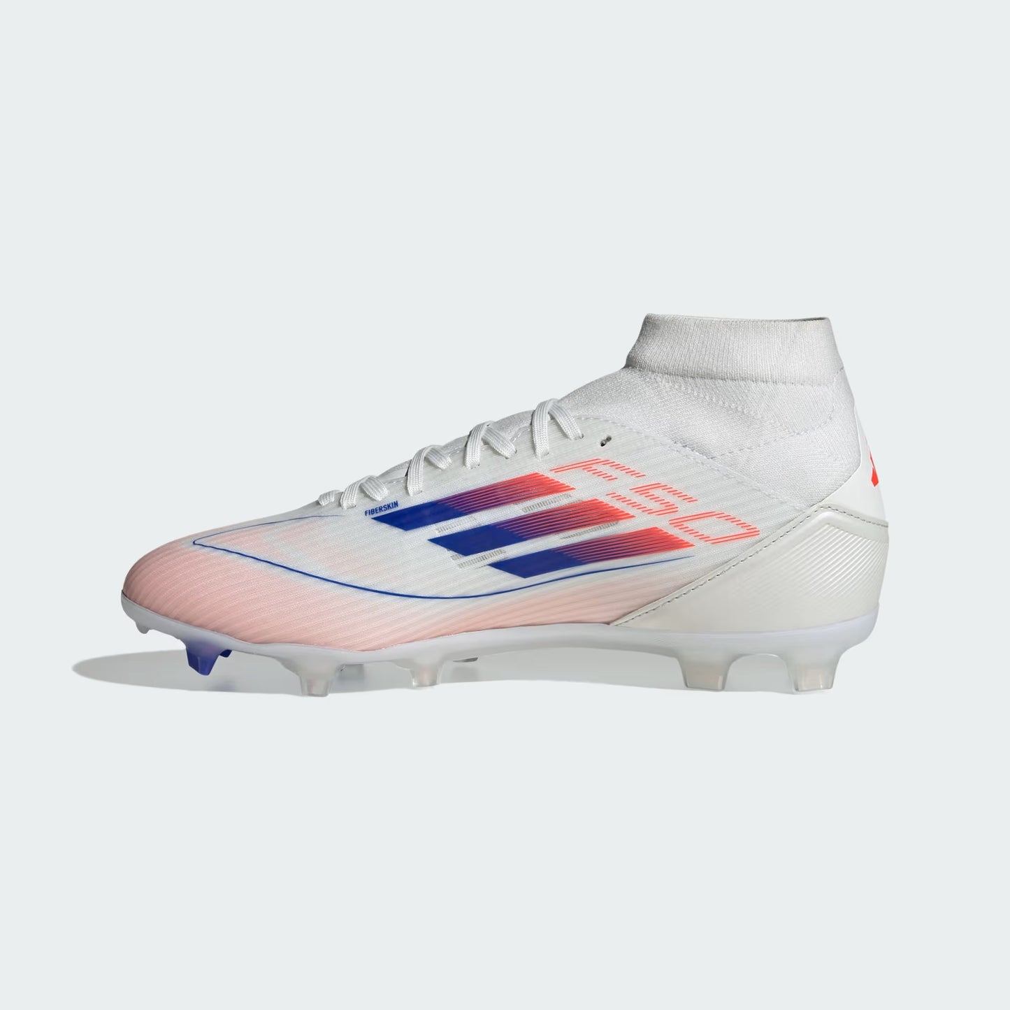 WOMEN'S F50 LEAGUE MID-CUT FG/MG CLEATS [Cloud White / Lucid Blue / Solar Red]