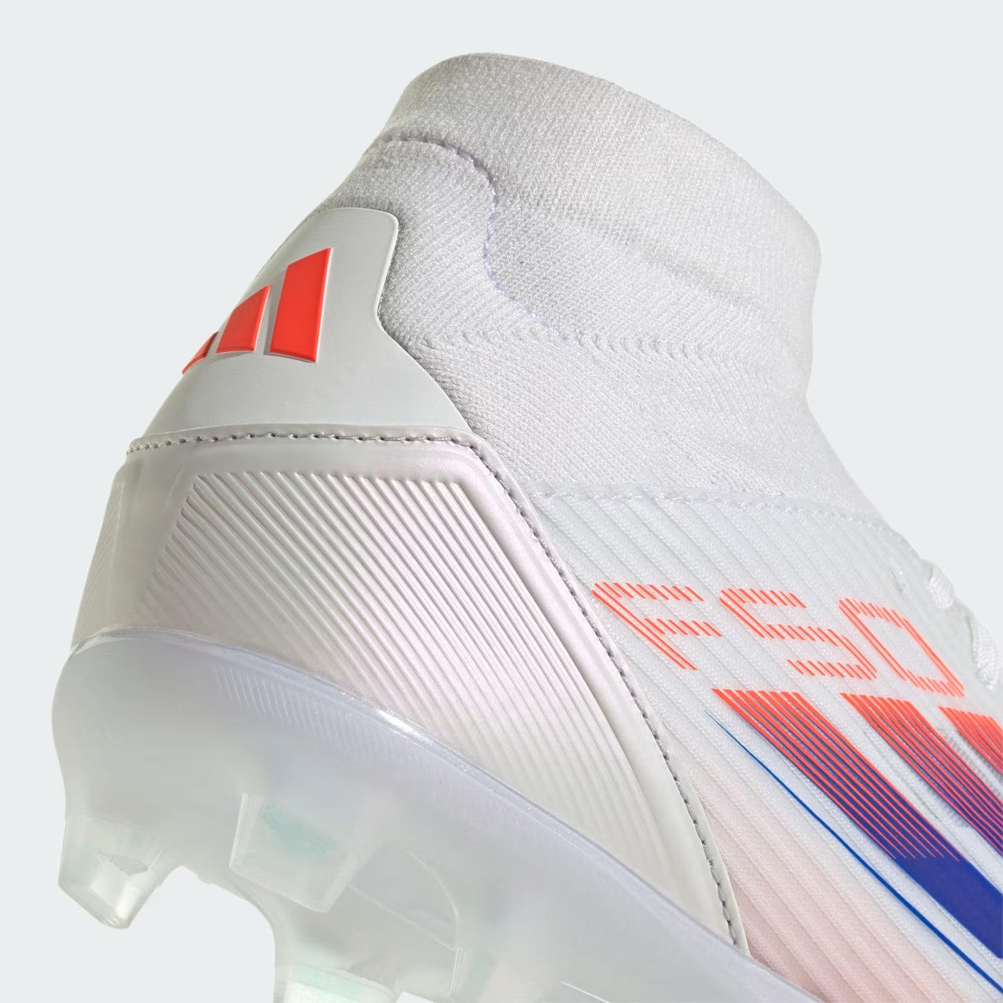 WOMEN'S F50 LEAGUE MID-CUT FG/MG CLEATS [Cloud White / Lucid Blue / Solar Red]