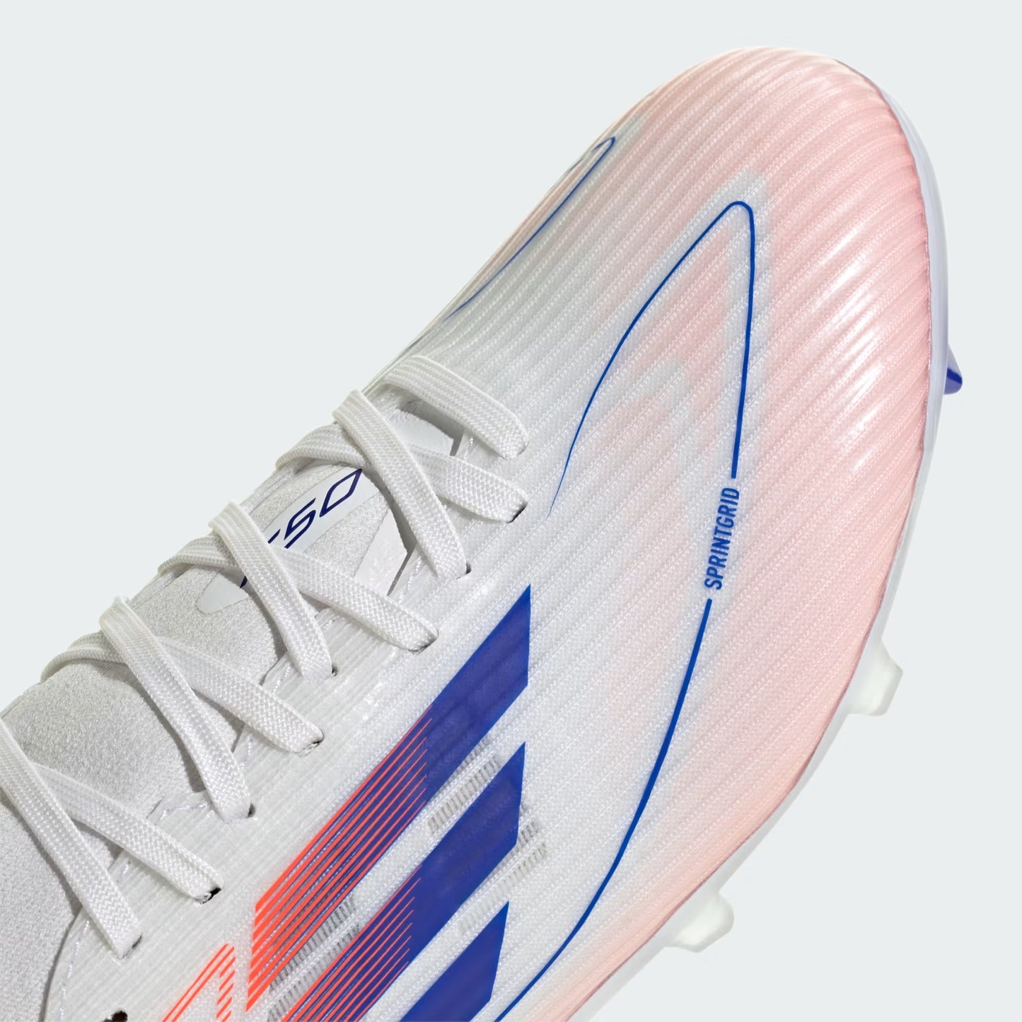 WOMEN'S F50 LEAGUE MID-CUT FG/MG CLEATS [Cloud White / Lucid Blue / Solar Red]