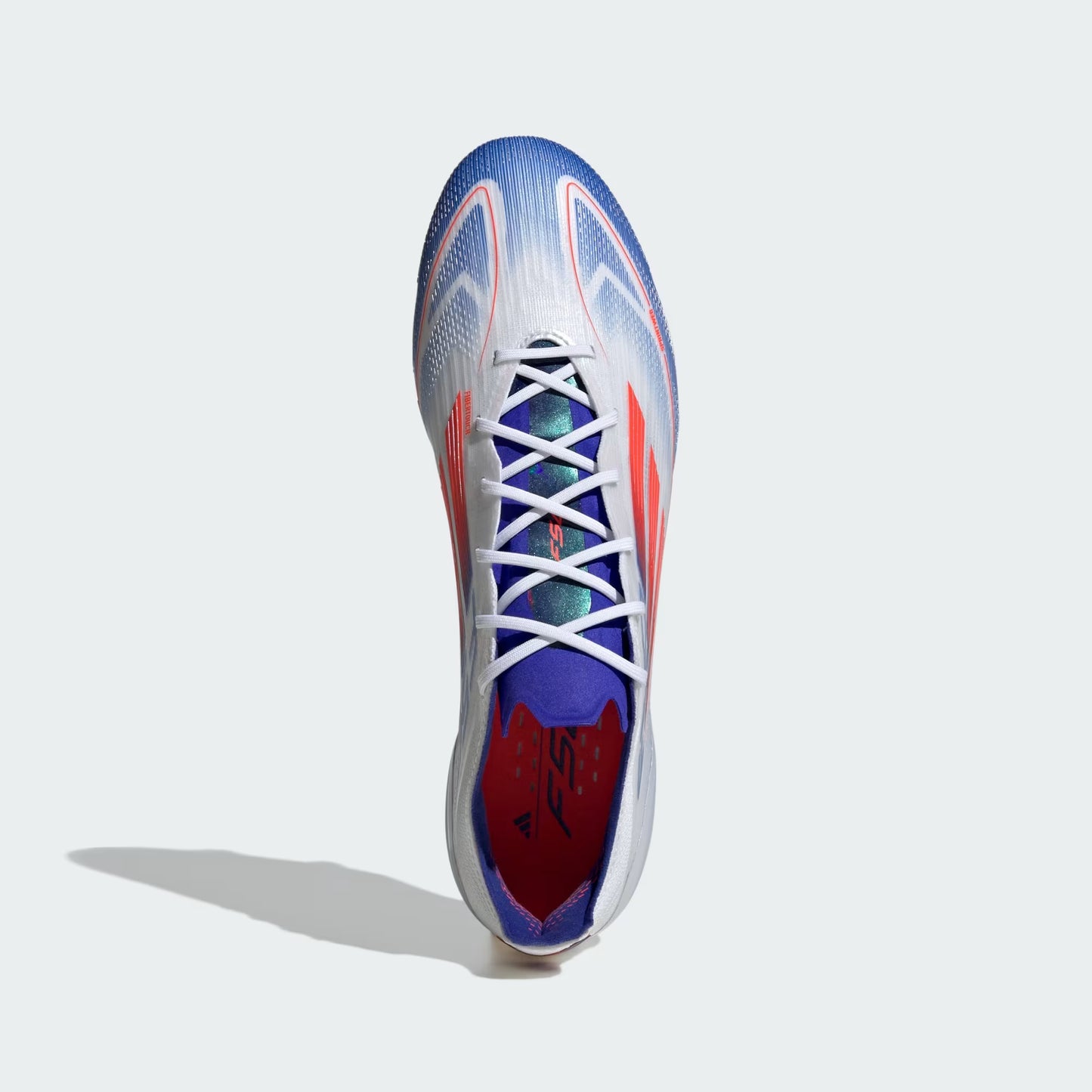 F50 ELITE FG CLEATS [Cloud White / Solar Red / Lucid Blue]