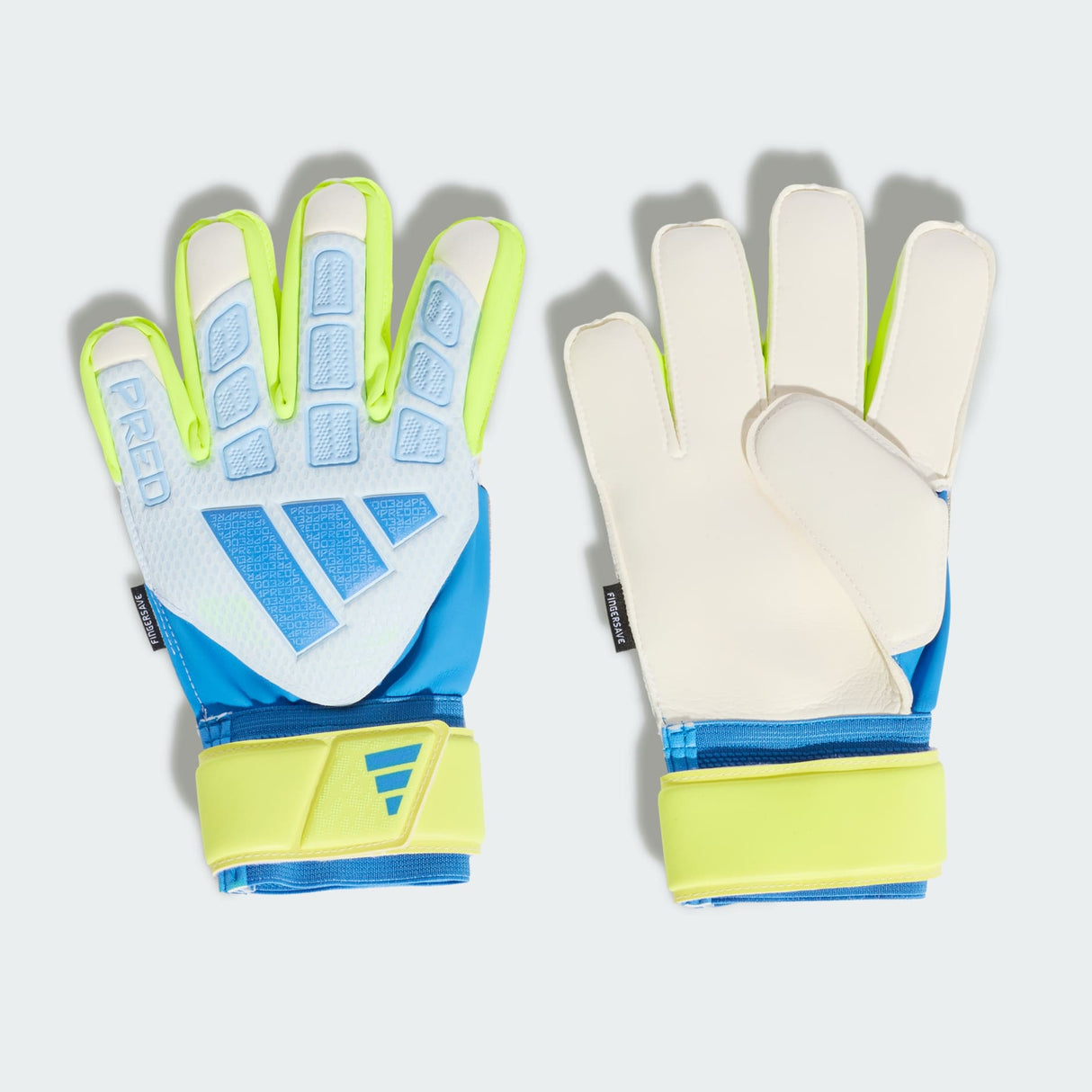 Junior Predator Match Fingersave Keeper Glove [Ray Blue/Lucid Lemon]