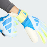 Junior Predator Match Fingersave Keeper Glove [Ray Blue/Lucid Lemon]