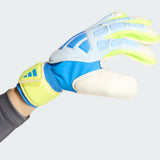 Junior Predator Match Fingersave Keeper Glove [Ray Blue/Lucid Lemon]