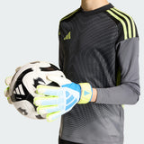 Junior Predator Match Fingersave Keeper Glove [Ray Blue/Lucid Lemon]