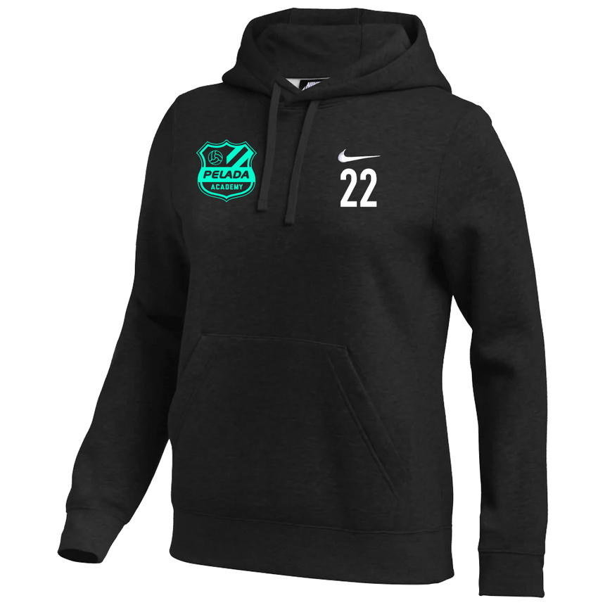 Pelada Academy | Nike Club Hoodie [Women's] - Black/Blue