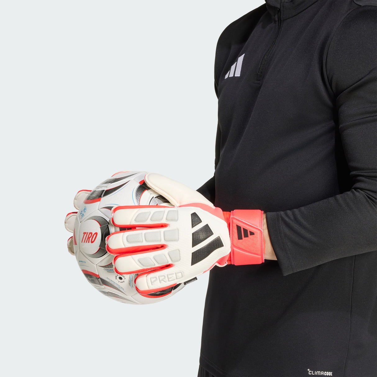 Predator Match Fingersave Gloves [White/Lucid Red]