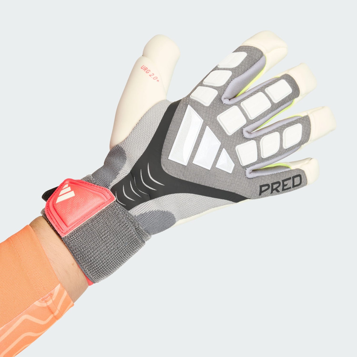 Predator Pro Hybrid Strap Gloves [Iron Metallic/Lucid Red]