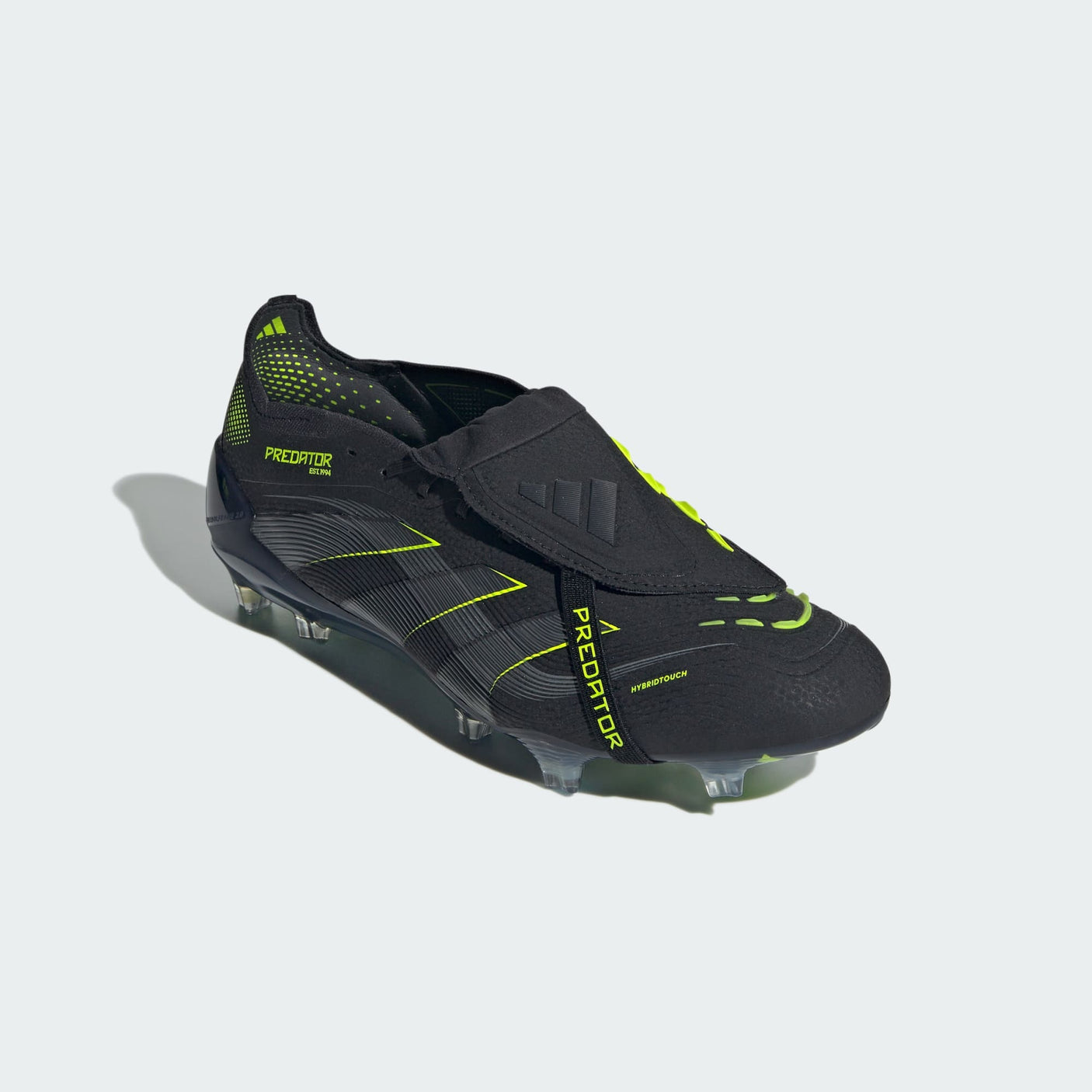 adidas Predator Elite Fold-Over Tongue Firm Ground Cleats - Unisex - Core Black / Carbon / Lucid Lemon