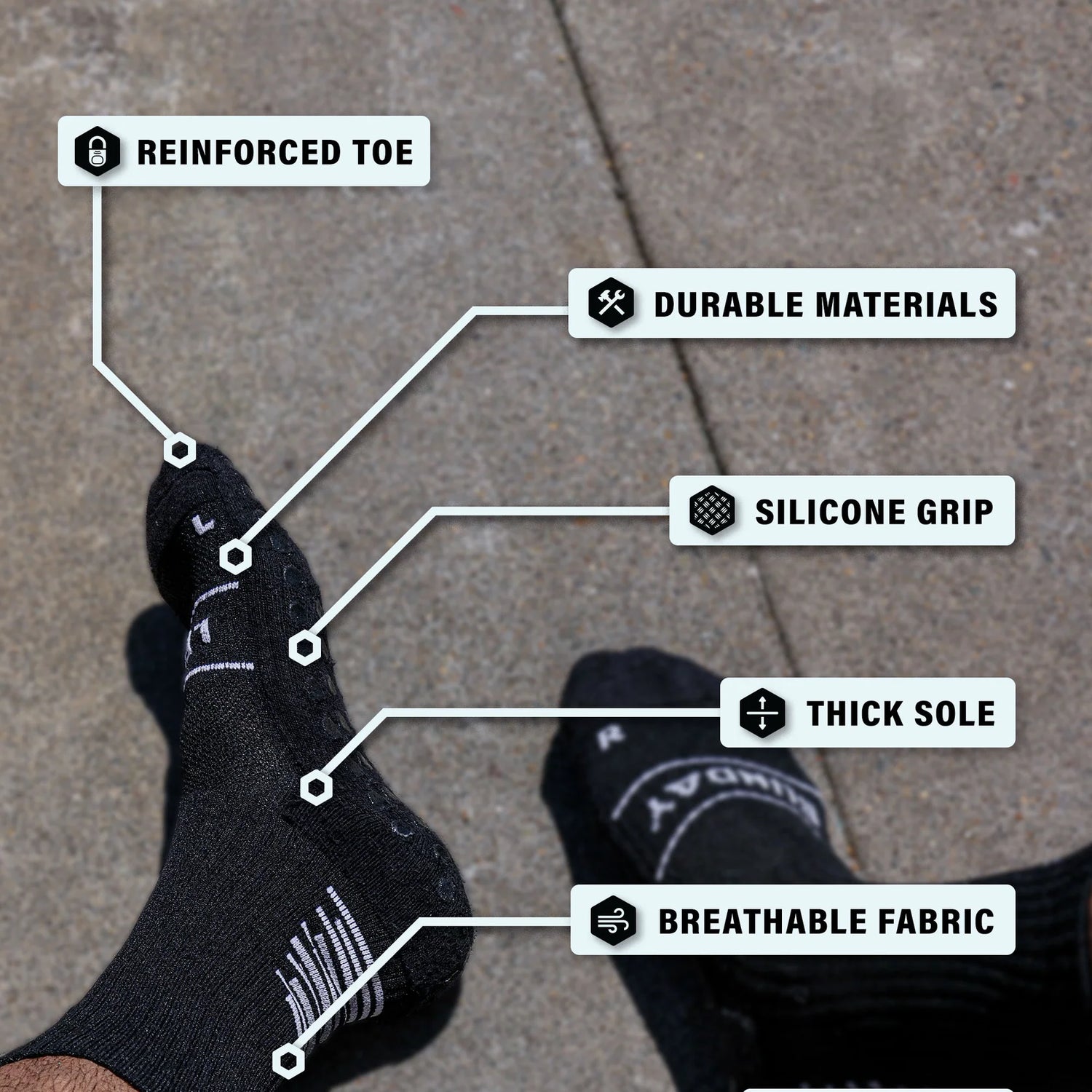 Sunday League Grip Socks [Black]